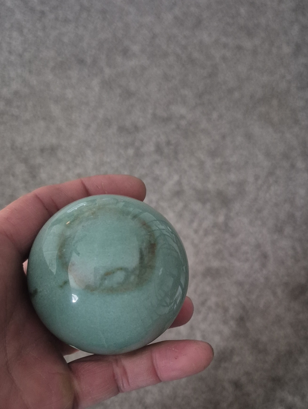 Crystal Decorative Sphere in Seafoam Green